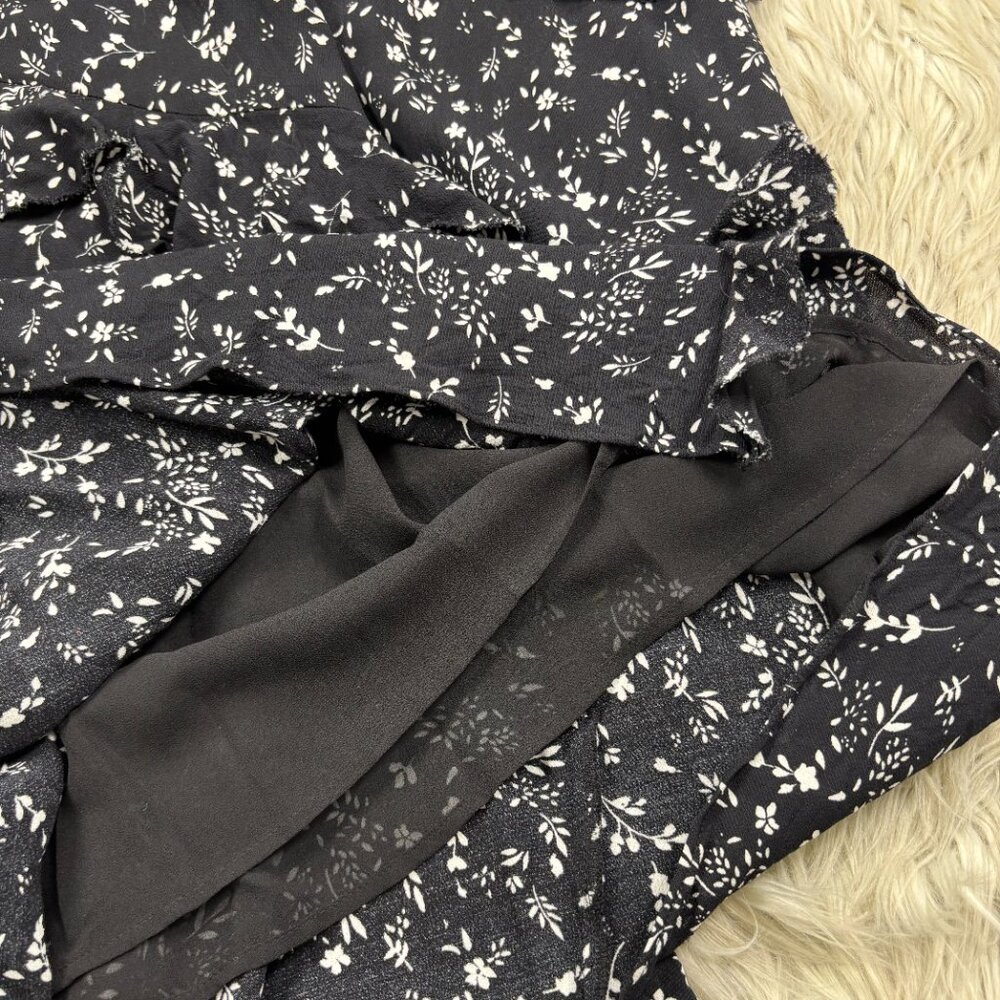 Joie Orita Women's Black Floral Tiered Ruffle V-Neck Midi Dress - Picture 6 of 8